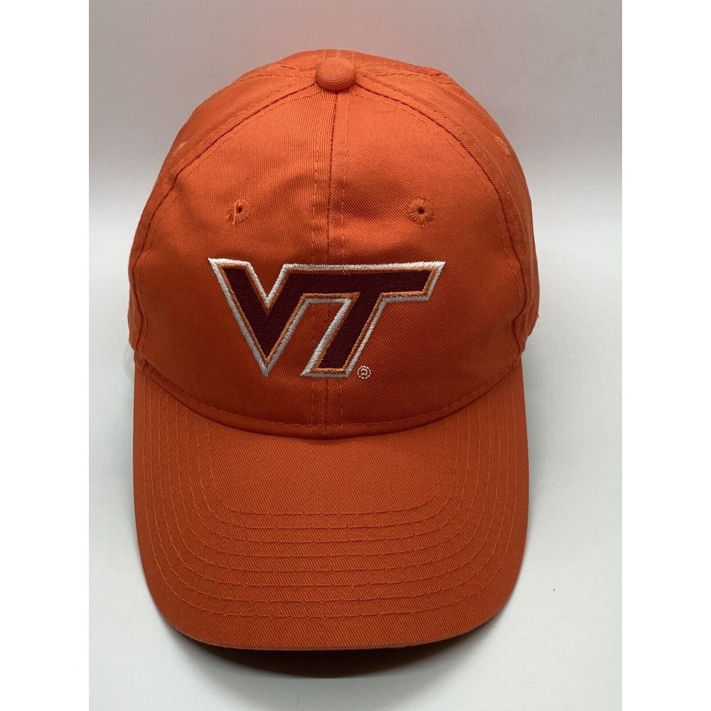 Virginia Tech Hokies Orange Adjustable Baseball Cap Hat Snap-back Signatures - Picture 8 of 12